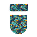 Vintage Toucan Pattern Print Toilet Lid And Tank Cover Set