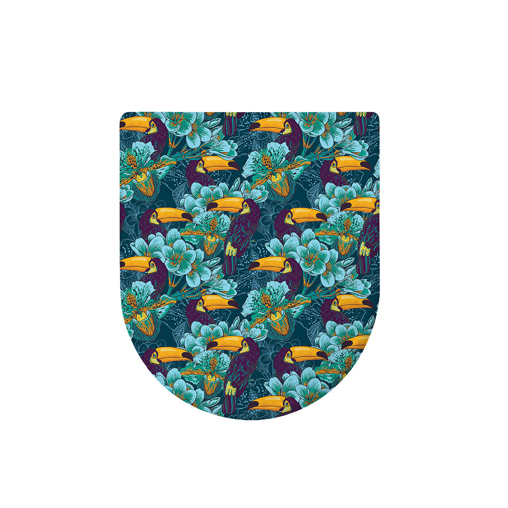 Vintage Toucan Pattern Print Toilet Lid Cover