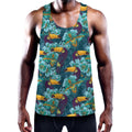 Vintage Toucan Pattern Print Men's Workout Tank Top