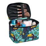 Vintage Toucan Pattern Print Travel Makeup Bag