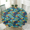 Vintage Toucan Pattern Print Waterproof Round Tablecloth
