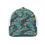 Vintage Toucan Pattern Print White Mesh Trucker Cap
