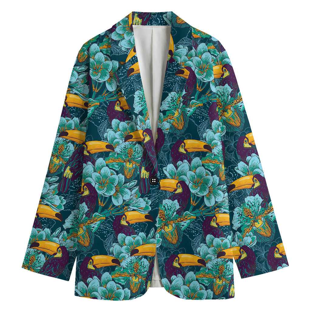 Vintage Toucan Pattern Print Women's Blazer