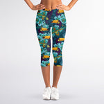 Vintage Toucan Pattern Print Women's Capri Leggings