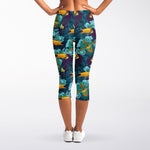 Vintage Toucan Pattern Print Women's Capri Leggings