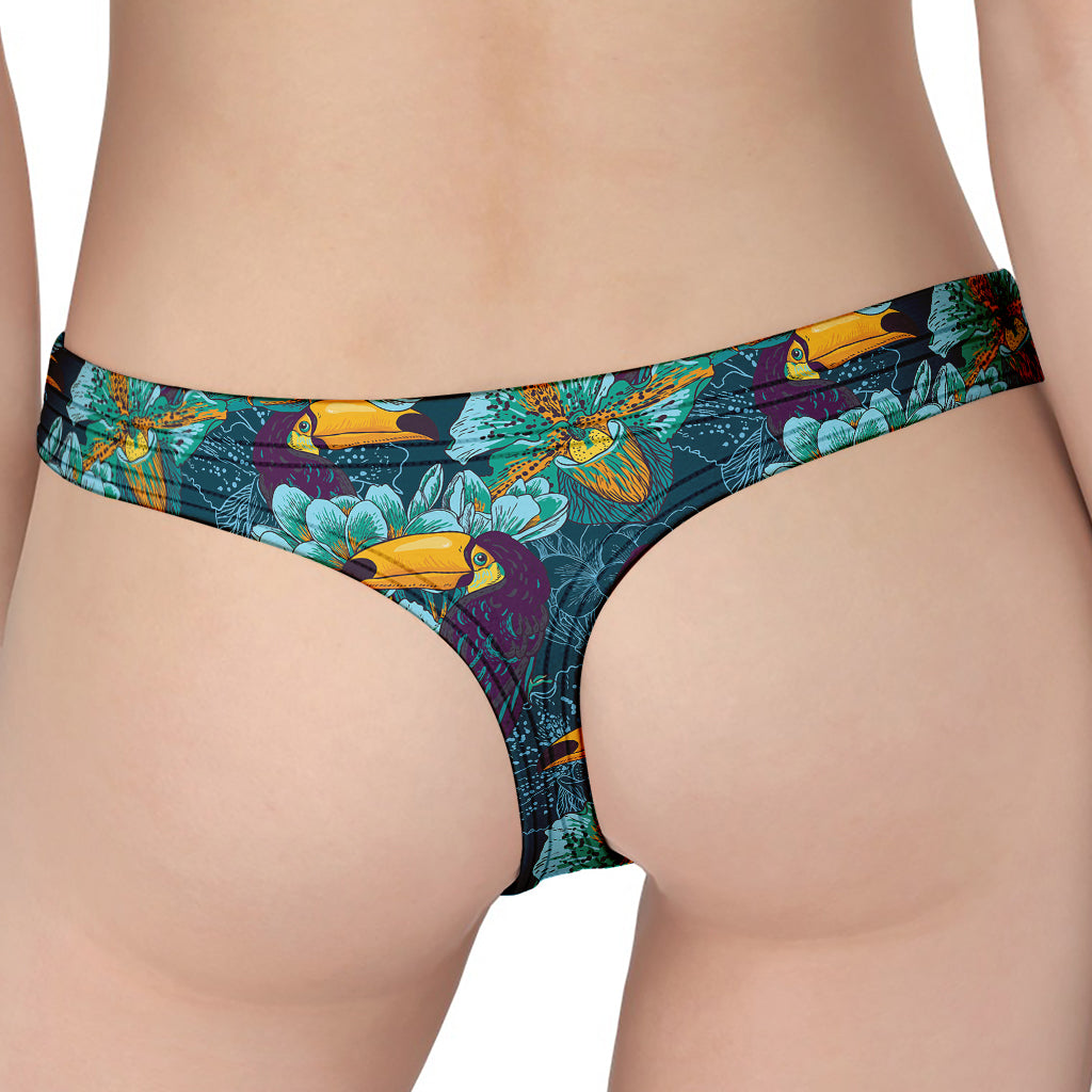 Vintage Toucan Pattern Print Women's Thong