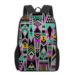 Vintage Tribal Aztec Pattern Print 17 Inch Backpack