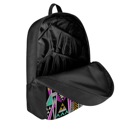 Vintage Tribal Aztec Pattern Print 17 Inch Backpack