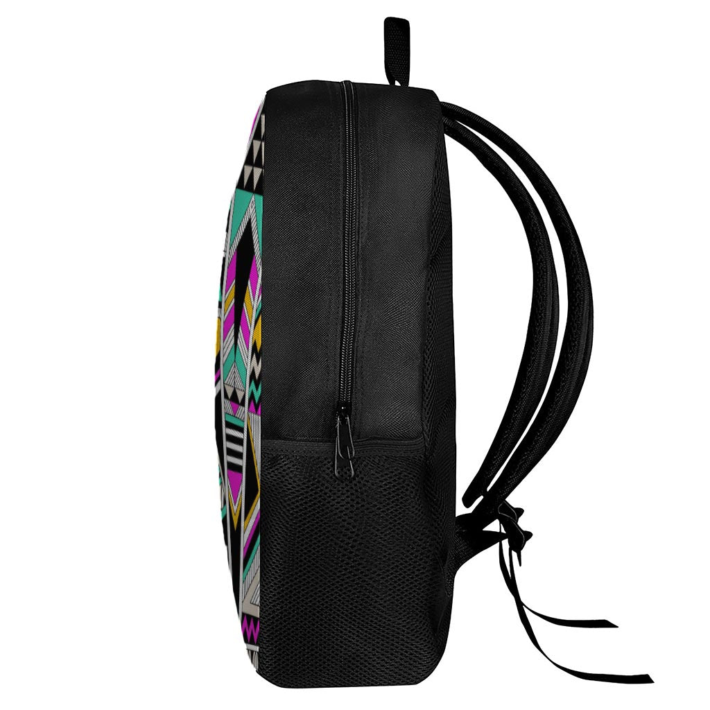 Vintage Tribal Aztec Pattern Print 17 Inch Backpack