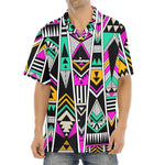 Vintage Tribal Aztec Pattern Print Aloha Shirt