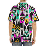 Vintage Tribal Aztec Pattern Print Aloha Shirt