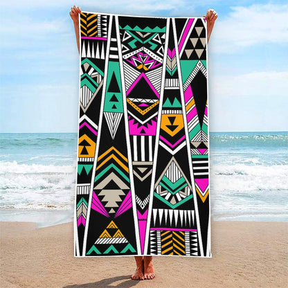 Vintage Tribal Aztec Pattern Print Beach Towel