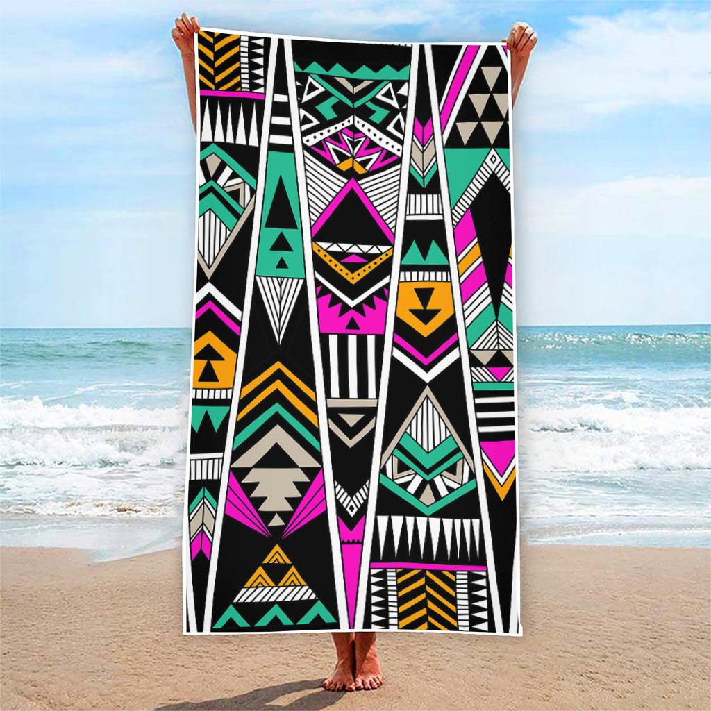 Vintage Tribal Aztec Pattern Print Beach Towel