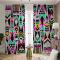 Vintage Tribal Aztec Pattern Print Dimout Pencil Pleat Curtains