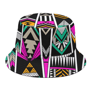 Vintage Tribal Aztec Pattern Print Bucket Hat