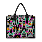 Vintage Tribal Aztec Pattern Print Canvas Tote Bag