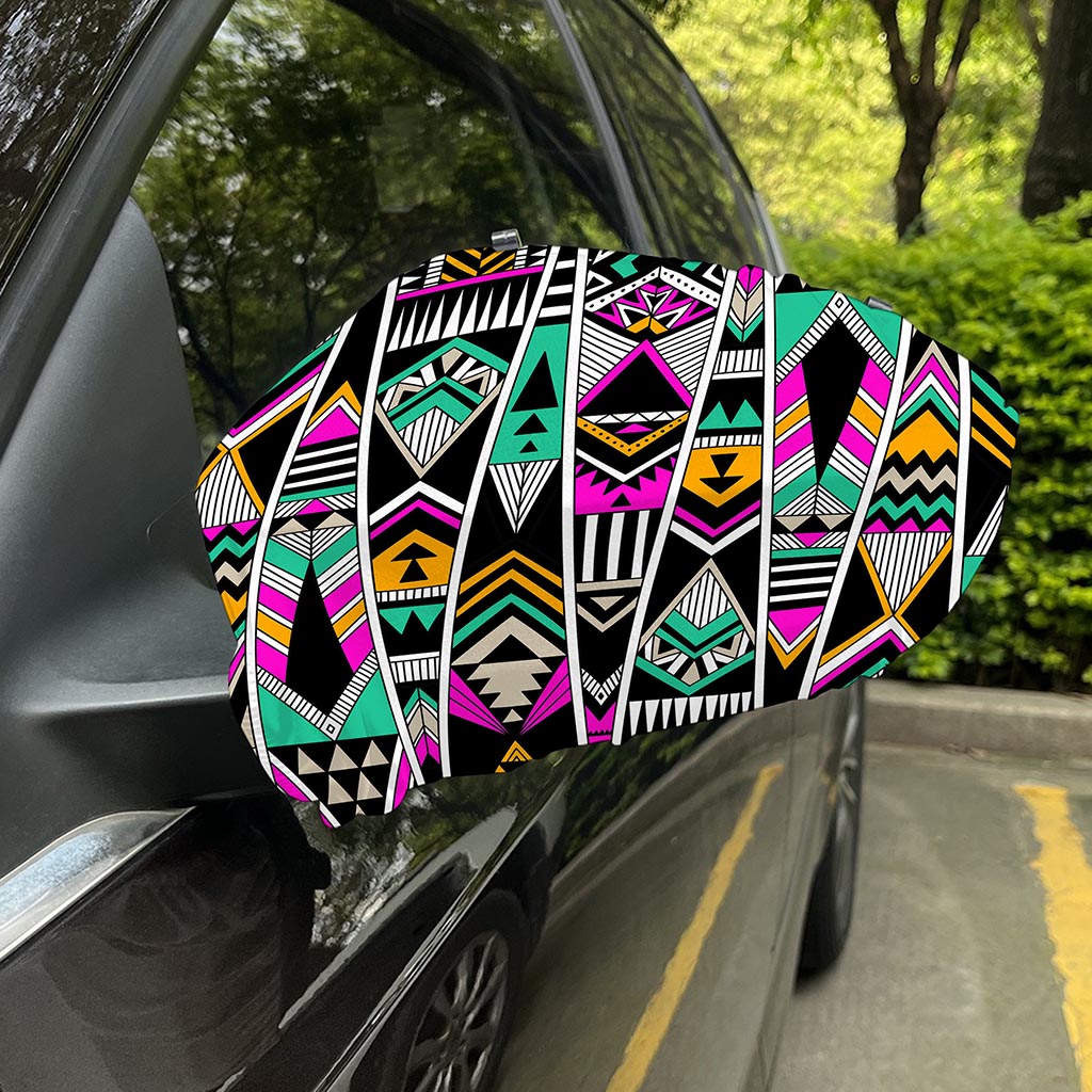 Vintage Tribal Aztec Pattern Print Car Side Mirror Covers