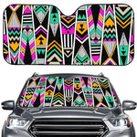 Vintage Tribal Aztec Pattern Print Car Windshield Sun Shade