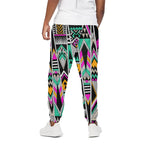 Vintage Tribal Aztec Pattern Print Cotton Pants