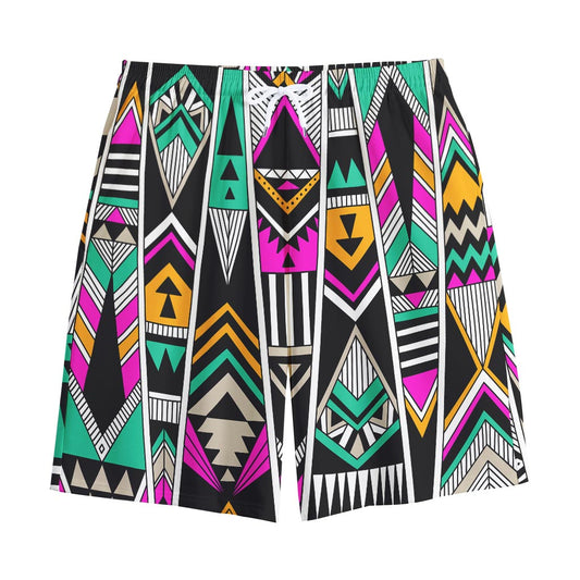 Vintage Tribal Aztec Pattern Print Cotton Shorts