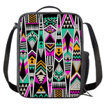 Vintage Tribal Aztec Pattern Print Crossbody Lunch Bag