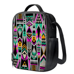 Vintage Tribal Aztec Pattern Print Crossbody Lunch Bag