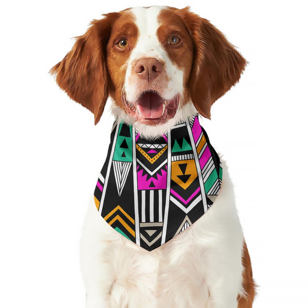 Vintage Tribal Aztec Pattern Print Dog Bandana