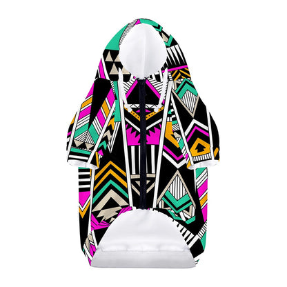 Vintage Tribal Aztec Pattern Print Dog Zip Up Hoodie