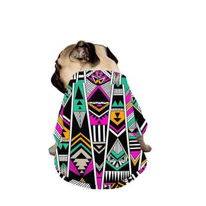 Vintage Tribal Aztec Pattern Print Dog Zip Up Jacket