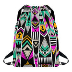 Vintage Tribal Aztec Pattern Print Drawstring Backpack