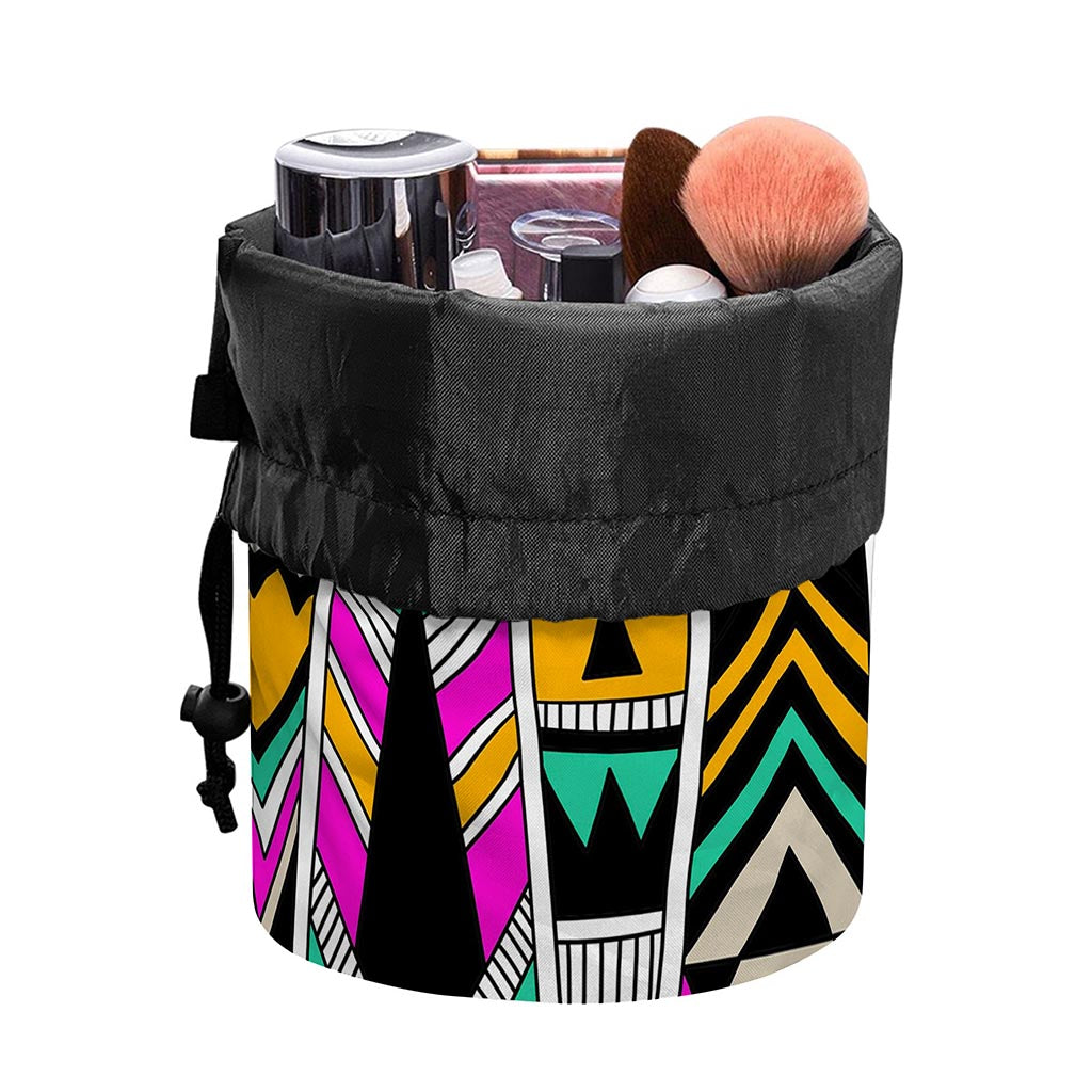 Vintage Tribal Aztec Pattern Print Drawstring Makeup Bag