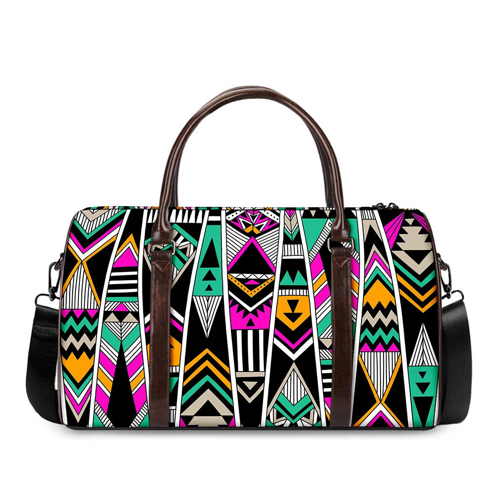 Vintage Tribal Aztec Pattern Print Duffle Bag