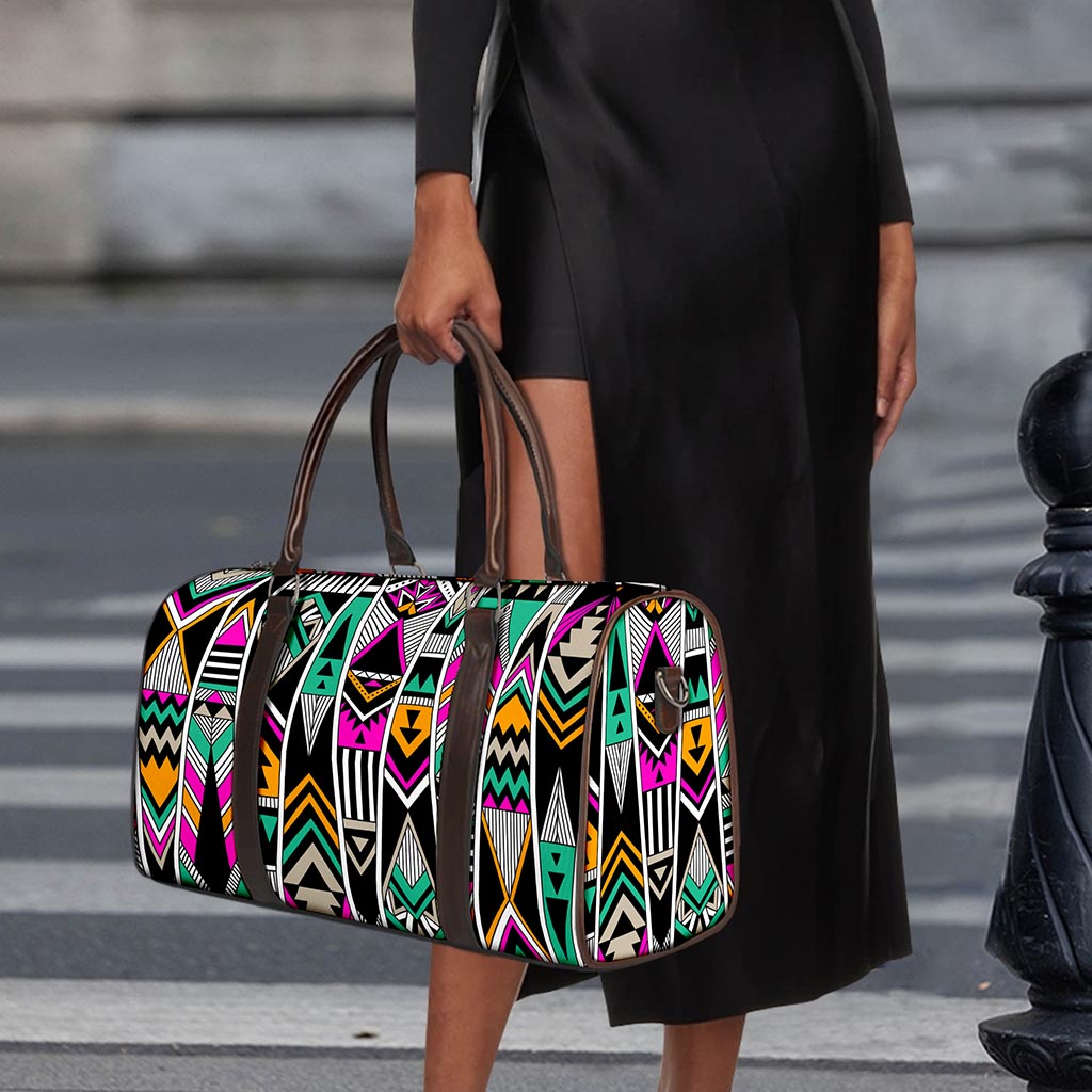 Vintage Tribal Aztec Pattern Print Duffle Bag
