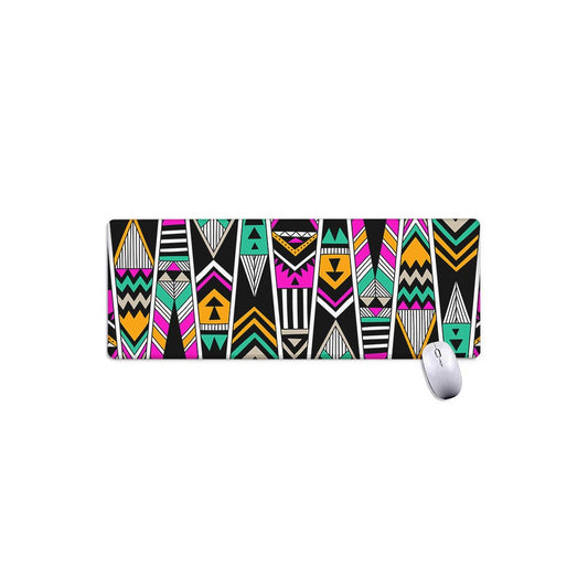 Vintage Tribal Aztec Pattern Print Extended Mouse Pad