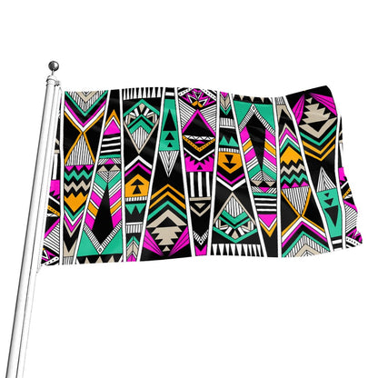 Vintage Tribal Aztec Pattern Print Flag