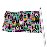 Vintage Tribal Aztec Pattern Print Flag