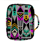 Vintage Tribal Aztec Pattern Print Front Pocket Bible Bag