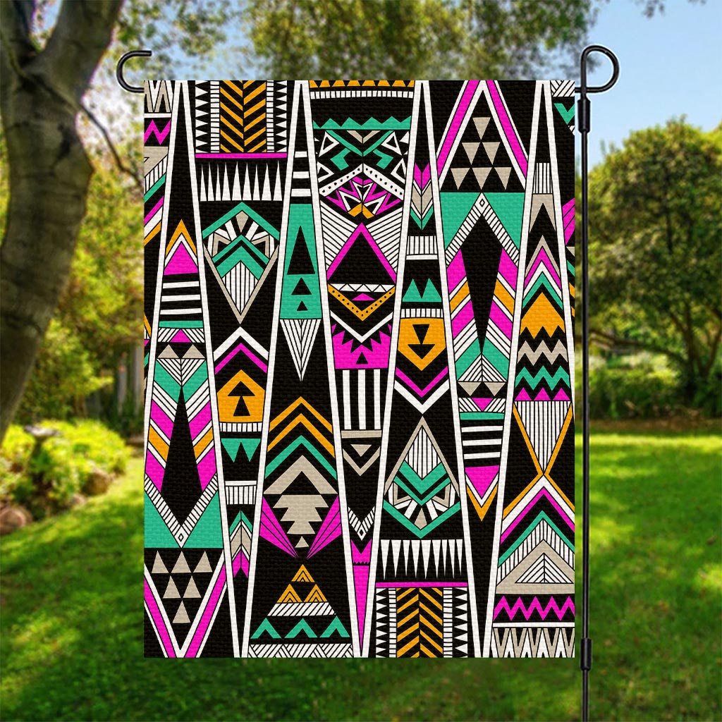 Vintage Tribal Aztec Pattern Print Garden Flag