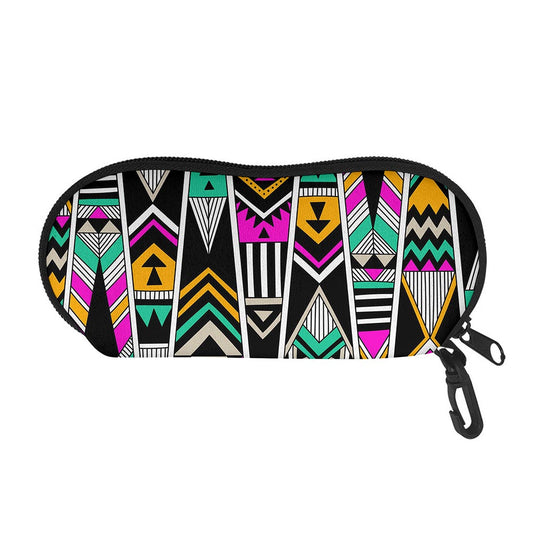 Vintage Tribal Aztec Pattern Print Glasses Case