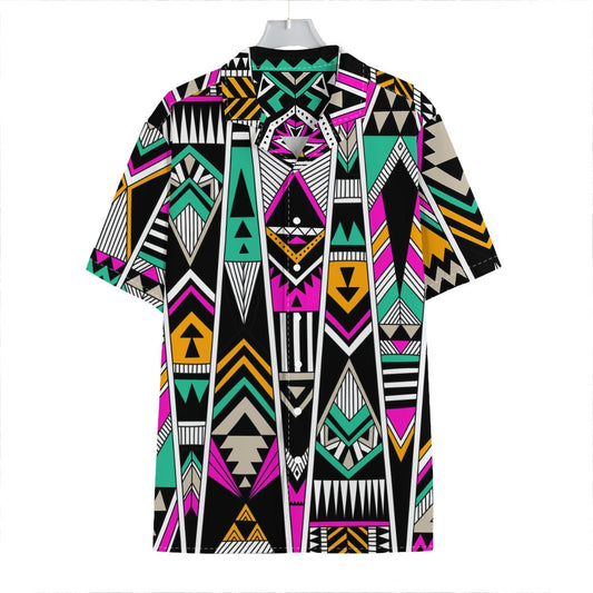 Vintage Tribal Aztec Pattern Print Hawaiian Shirt
