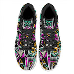 Vintage Tribal Aztec Pattern Print High Top Leather Sneakers