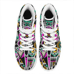 Vintage Tribal Aztec Pattern Print High Top Leather Sneakers