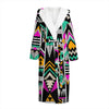 Vintage Tribal Aztec Pattern Print Hooded Bathrobe