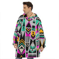 Vintage Tribal Aztec Pattern Print Hoodie Blanket