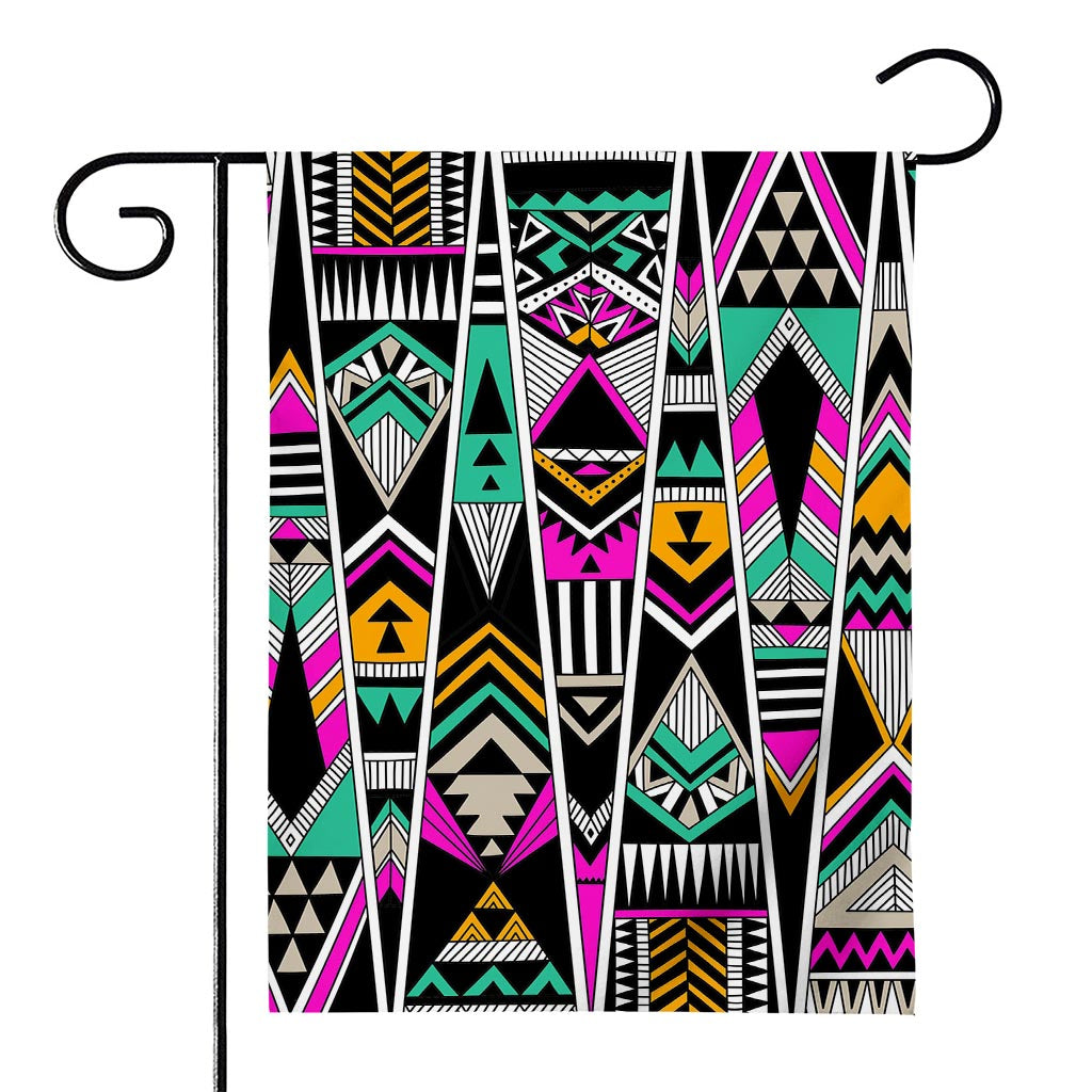 Vintage Tribal Aztec Pattern Print House Flag