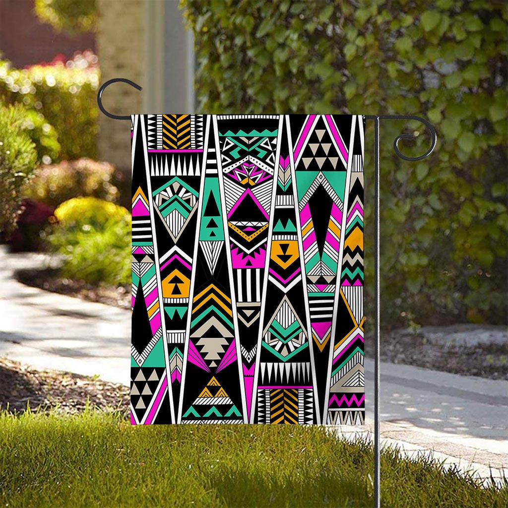 Vintage Tribal Aztec Pattern Print House Flag