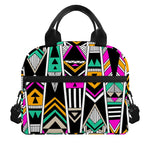 Vintage Tribal Aztec Pattern Print Insulated Lunch Bag