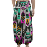 Vintage Tribal Aztec Pattern Print Lantern Pants