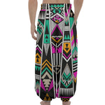 Vintage Tribal Aztec Pattern Print Lantern Pants