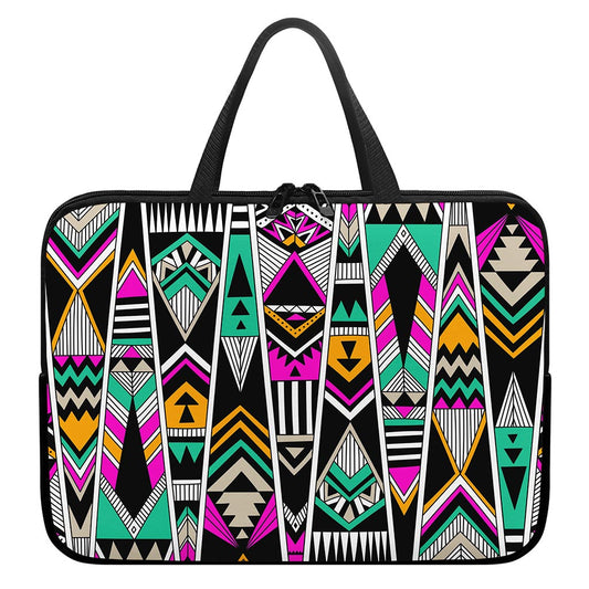 Vintage Tribal Aztec Pattern Print Laptop Sleeve With Handle